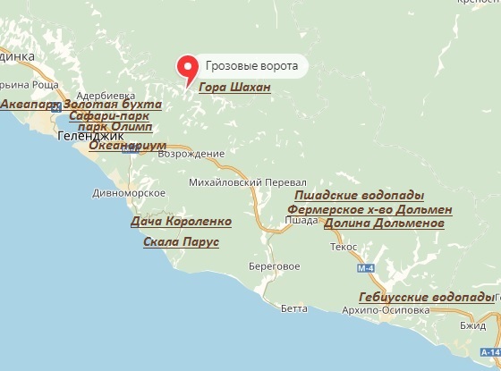 Карта курорта Геленджик