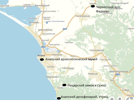 Карта курорта Анапа